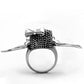 MATK1314 - High polished (no plating) Stainless Steel Ring with Epoxy  in Jet