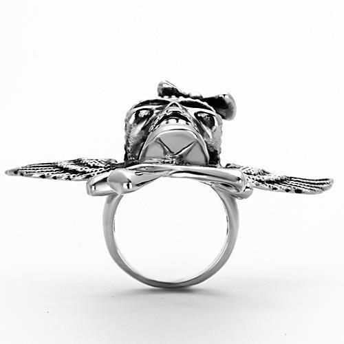 MATK1314 - High polished (no plating) Stainless Steel Ring with Epoxy  in Jet