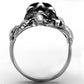 MATK1315 - High polished (no plating) Stainless Steel Ring with Epoxy  in Jet