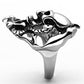 MATK1315 - High polished (no plating) Stainless Steel Ring with Epoxy  in Jet