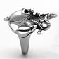 MATK1315 - High polished (no plating) Stainless Steel Ring with Epoxy  in Jet
