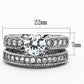MATK1318 - High polished (no plating) Stainless Steel Ring with AAA Grade CZ  in Clear