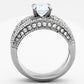 MATK1318 - High polished (no plating) Stainless Steel Ring with AAA Grade CZ  in Clear
