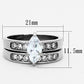 MATK1319 - High polished (no plating) Stainless Steel Ring with AAA Grade CZ  in Clear