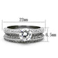 MATK1320 - High polished (no plating) Stainless Steel Ring with AAA Grade CZ  in Clear