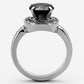 MATK1322 - High polished (no plating) Stainless Steel Ring with AAA Grade CZ  in Black Diamond