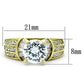 MATK1323 - IP Gold(Ion Plating) Stainless Steel Ring with AAA Grade CZ  in Clear
