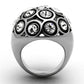 MATK1325 - High polished (no plating) Stainless Steel Ring with Top Grade Crystal  in Clear