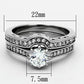 MATK1330 - High polished (no plating) Stainless Steel Ring with AAA Grade CZ  in Clear
