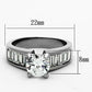 MATK1332 - High polished (no plating) Stainless Steel Ring with AAA Grade CZ  in Clear