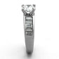 MATK1332 - High polished (no plating) Stainless Steel Ring with AAA Grade CZ  in Clear