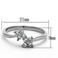 MATK1333 - High polished (no plating) Stainless Steel Ring with AAA Grade CZ  in Clear