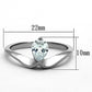 MATK1336 - High polished (no plating) Stainless Steel Ring with AAA Grade CZ  in Clear