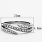MATK1338 - High polished (no plating) Stainless Steel Ring with Top Grade Crystal  in Clear