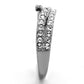 MATK1338 - High polished (no plating) Stainless Steel Ring with Top Grade Crystal  in Clear