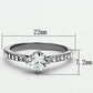 MATK1339 - High polished (no plating) Stainless Steel Ring with AAA Grade CZ  in Clear