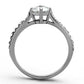 MATK1339 - High polished (no plating) Stainless Steel Ring with AAA Grade CZ  in Clear
