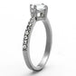 MATK1339 - High polished (no plating) Stainless Steel Ring with AAA Grade CZ  in Clear