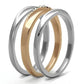 MATK1340 - Two-Tone IP Rose Gold Stainless Steel Ring with Top Grade Crystal  in Clear