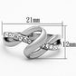 MATK1341 - High polished (no plating) Stainless Steel Ring with Top Grade Crystal  in Clear