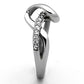 MATK1341 - High polished (no plating) Stainless Steel Ring with Top Grade Crystal  in Clear