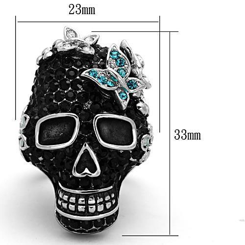 MATK1342 - High polished (no plating) Stainless Steel Ring with Top Grade Crystal  in Multi Color