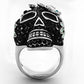 MATK1342 - High polished (no plating) Stainless Steel Ring with Top Grade Crystal  in Multi Color
