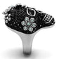 MATK1342 - High polished (no plating) Stainless Steel Ring with Top Grade Crystal  in Multi Color