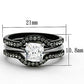 MATK1343 - Two-Tone IP Black Stainless Steel Ring with AAA Grade CZ  in Clear