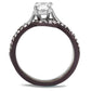 MATK1344PC - Two Tone IP Dark Brown (IP coffee) Stainless Steel Ring with AAA Grade CZ  in Clear