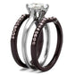 MATK1344PC - Two Tone IP Dark Brown (IP coffee) Stainless Steel Ring with AAA Grade CZ  in Clear