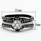 MATK1345 - Two-Tone IP Black Stainless Steel Ring with AAA Grade CZ  in Clear