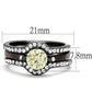 MATK1346DC - IP Light Black (IP Gun) & IP Dark Brown (IP coffee) Stainless Steel Ring with AAA Grade CZ  in Citrine Yellow