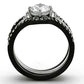 MATK1346 - Two-Tone IP Black Stainless Steel Ring with AAA Grade CZ  in Clear