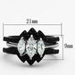 MATK1347 - Two-Tone IP Black Stainless Steel Ring with AAA Grade CZ  in Clear
