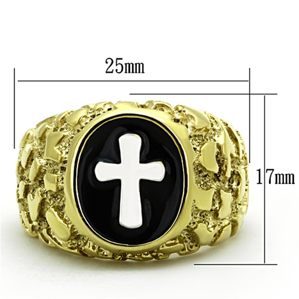 MATK1358 - Two-Tone IP Gold (Ion Plating) Stainless Steel Ring with No Stone