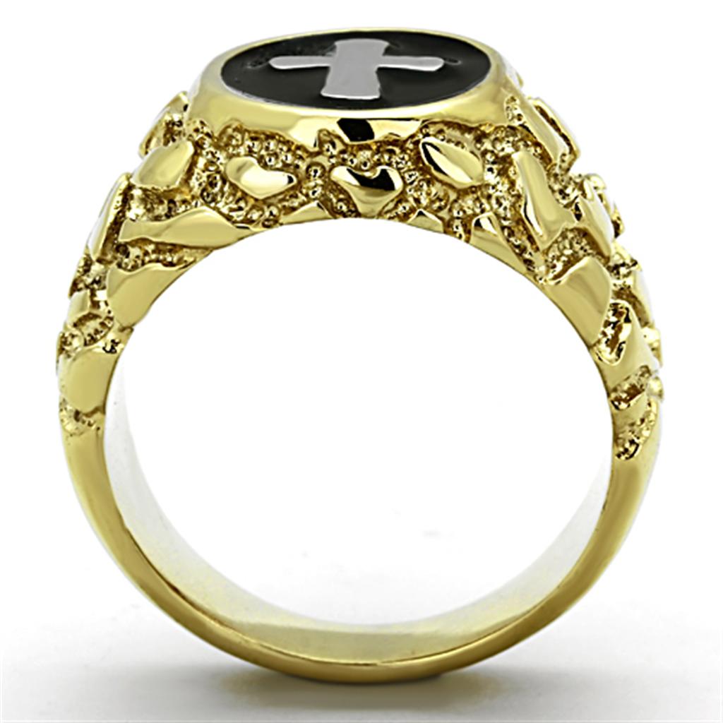 MATK1358 - Two-Tone IP Gold (Ion Plating) Stainless Steel Ring with No Stone