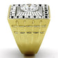 MATK1359 - Two-Tone IP Gold (Ion Plating) Stainless Steel Ring with AAA Grade CZ  in Clear