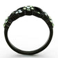 MATK1360 - IP Black(Ion Plating) Stainless Steel Ring with Top Grade Crystal  in Multi Color