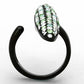 MATK1365 - IP Black(Ion Plating) Stainless Steel Ring with Top Grade Crystal  in Multi Color