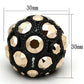 MATK1366 - IP Black(Ion Plating) Stainless Steel Ring with Top Grade Crystal  in Metallic Light Gold