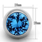 MATK1367 - High polished (no plating) Stainless Steel Ring with Synthetic Synthetic Glass in Sea Blue