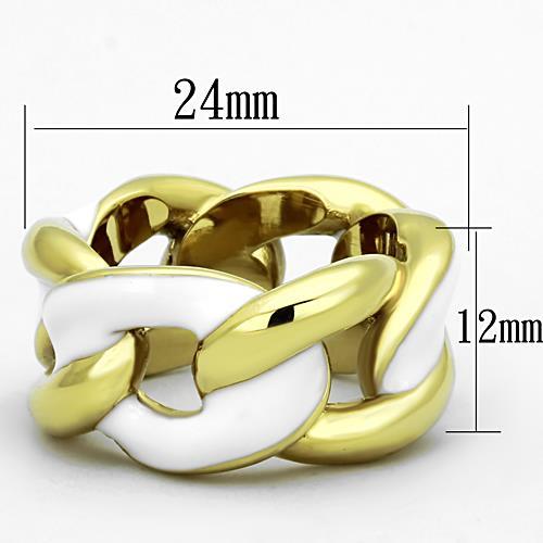 MATK1369 - IP Gold(Ion Plating) Stainless Steel Ring with Epoxy  in White