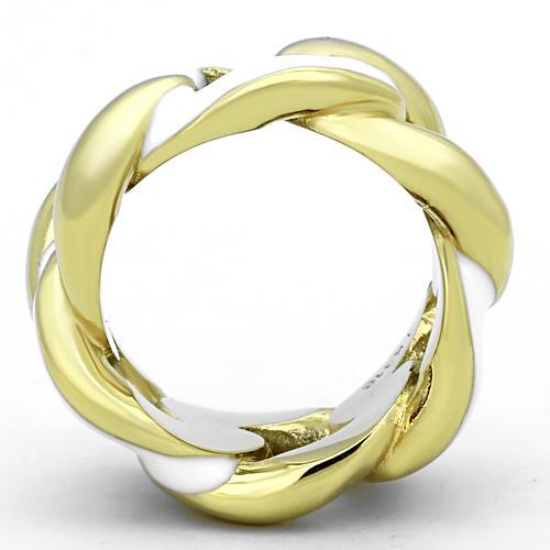 MATK1369 - IP Gold(Ion Plating) Stainless Steel Ring with Epoxy  in White