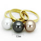 MATK1370 - IP Gold(Ion Plating) Stainless Steel Ring with Synthetic Pearl in Multi Color