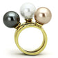 MATK1370 - IP Gold(Ion Plating) Stainless Steel Ring with Synthetic Pearl in Multi Color