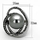 MATK1371 - High polished (no plating) Stainless Steel Ring with Synthetic Pearl in Gray