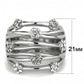 MATK1372 - High polished (no plating) Stainless Steel Ring with Top Grade Crystal  in Clear