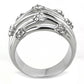 MATK1372 - High polished (no plating) Stainless Steel Ring with Top Grade Crystal  in Clear