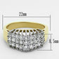 MATK1376 - Two-Tone IP Gold (Ion Plating) Stainless Steel Ring with AAA Grade CZ  in Clear